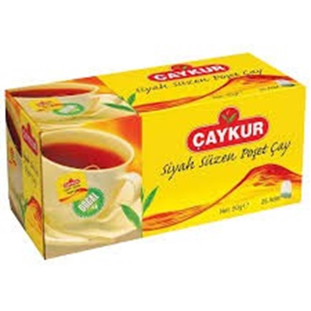 ÇAYKUR SIYAH SUZME BARDAK POSET CAY 25 LI