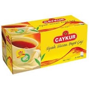 ÇAYKUR SIYAH SUZME BARDAK POSET CAY 25 LI