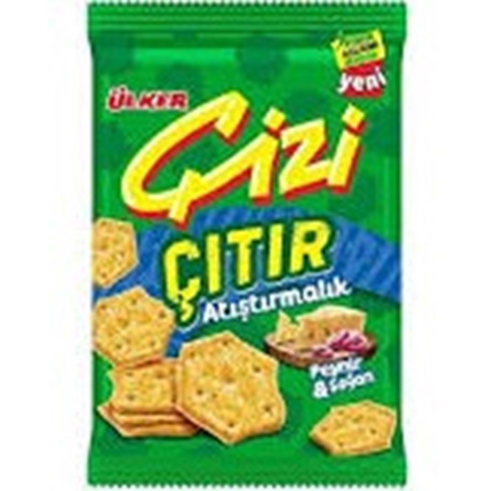 ÜLKER ÇİZİ FIRINLANMIŞ ÇITIR ATIŞTIRMALIK 50 G PEYNİRLİ&SOĞANLI