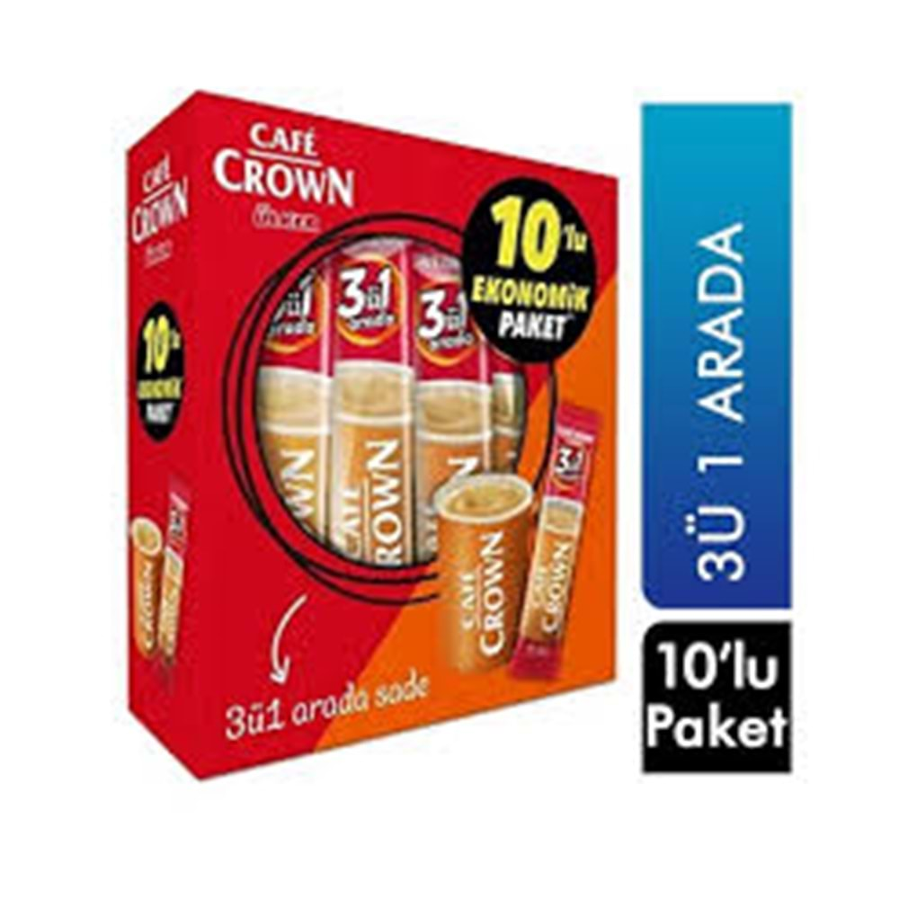 CAFE CROWN 10 LU PAKET 3U1 ARADA KLASIK