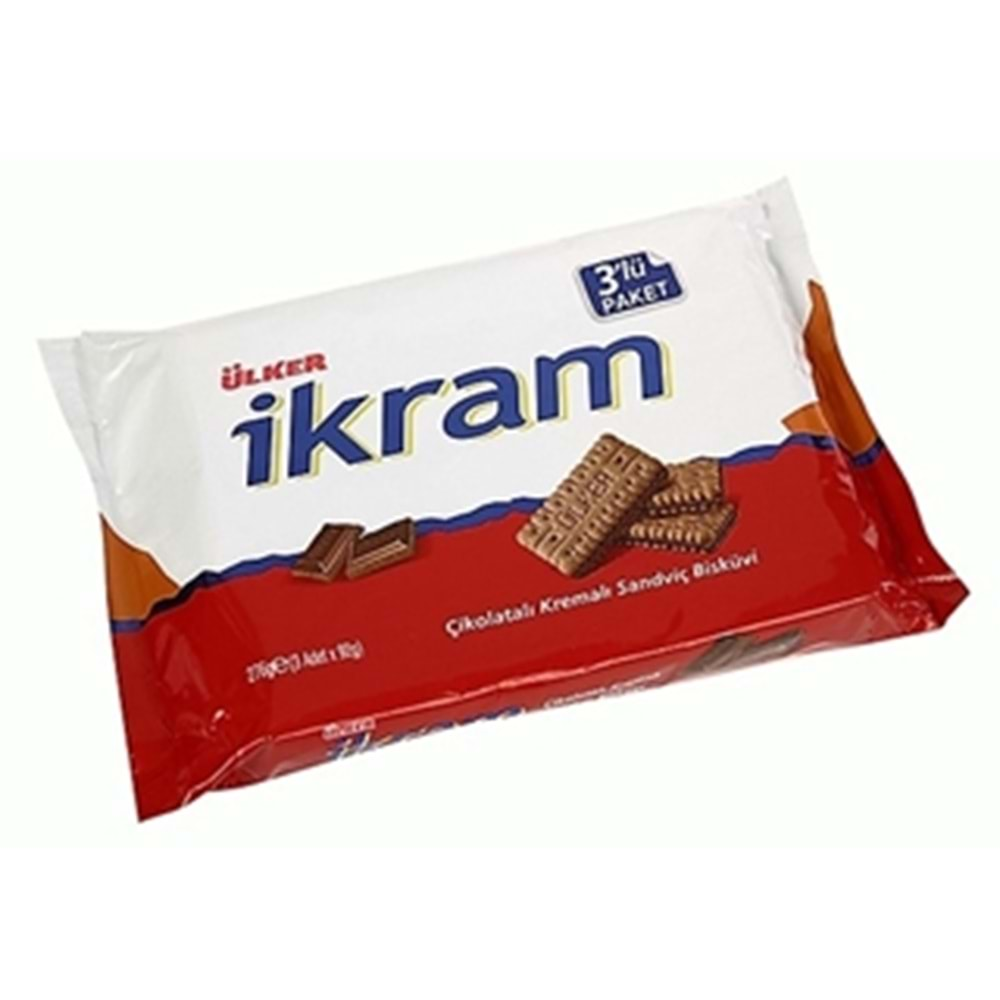 ÜLKER IKRAM BISKUVI 3 LU PAKET CIKOLATALI 252 GR