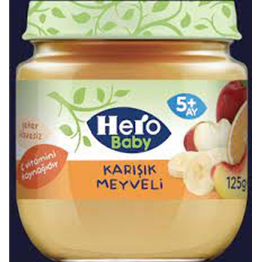 HERO BABY KAVANOZ MAMA 125 GR KARISIK MEYVELI