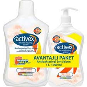 ACTİVEX ANTIBAKTERIYEL SIVI SABUN 1 LT+500 ML AKTIF
