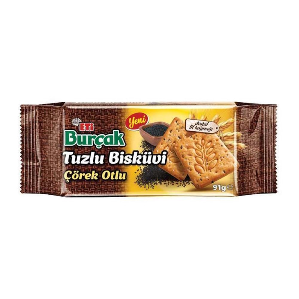 ETİ BURCAK TUZLU BISKUVI 91 GR COREK OTLU