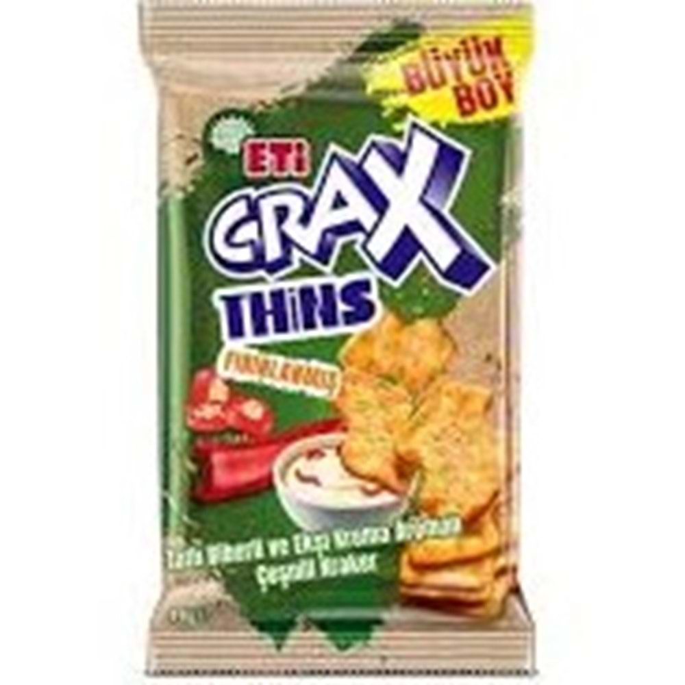 ETİ CRAX THİNS FIRINLANMIŞ KRAKER 70 G TATLI BİBERLİ VE EKŞİ KREMA AROMALI