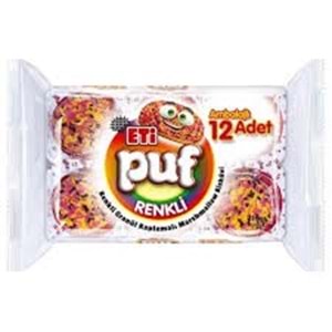 ETİ PUF 12X18 G RENKLİ GRANÜL KAPLAMALI MARSHMALLOW