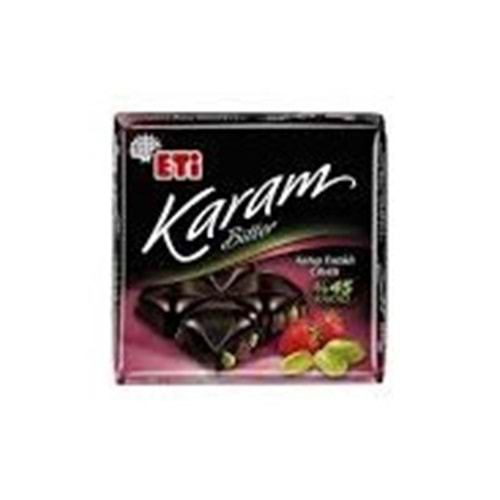 ETI KARAM ANTEP FISTIKLI CILEKLI BITTER CIKOLATA 60 GR %45