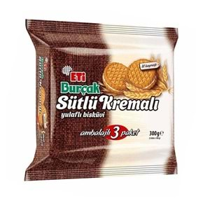 ETİ BURCAK SUTLU KREMALI BISKUVI 3 LU PAKET 300 GR