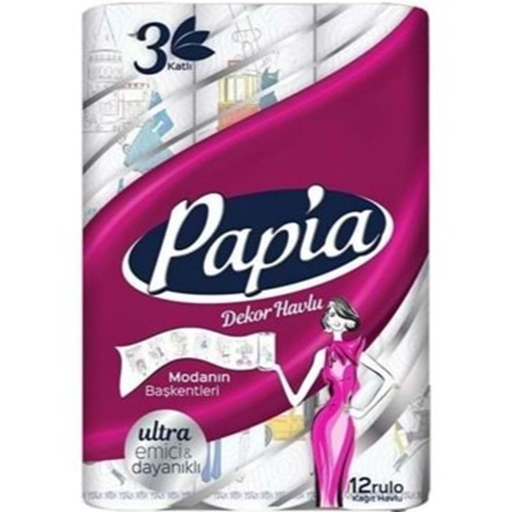 PAPİA KAGIT HAVLU 12 LI DECOR