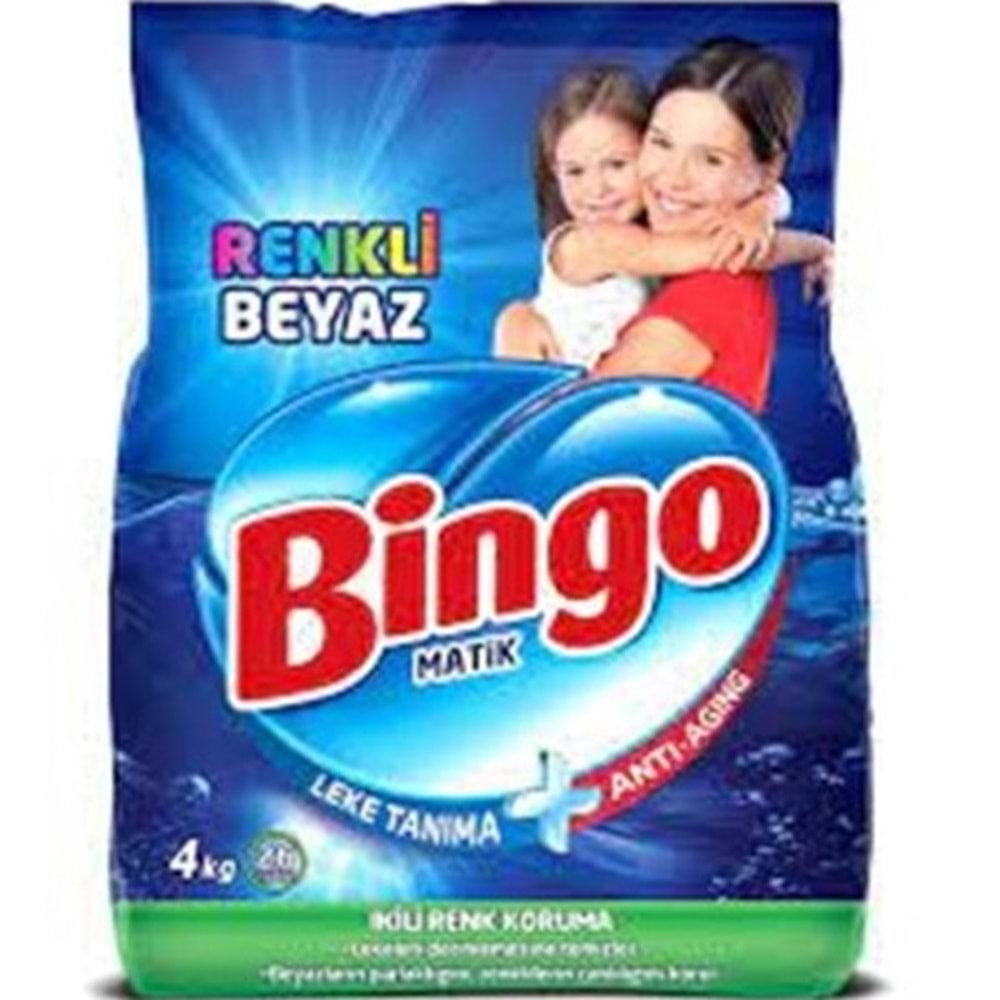 BİNGO MATIK 4 KG RENKLI BEYAZ