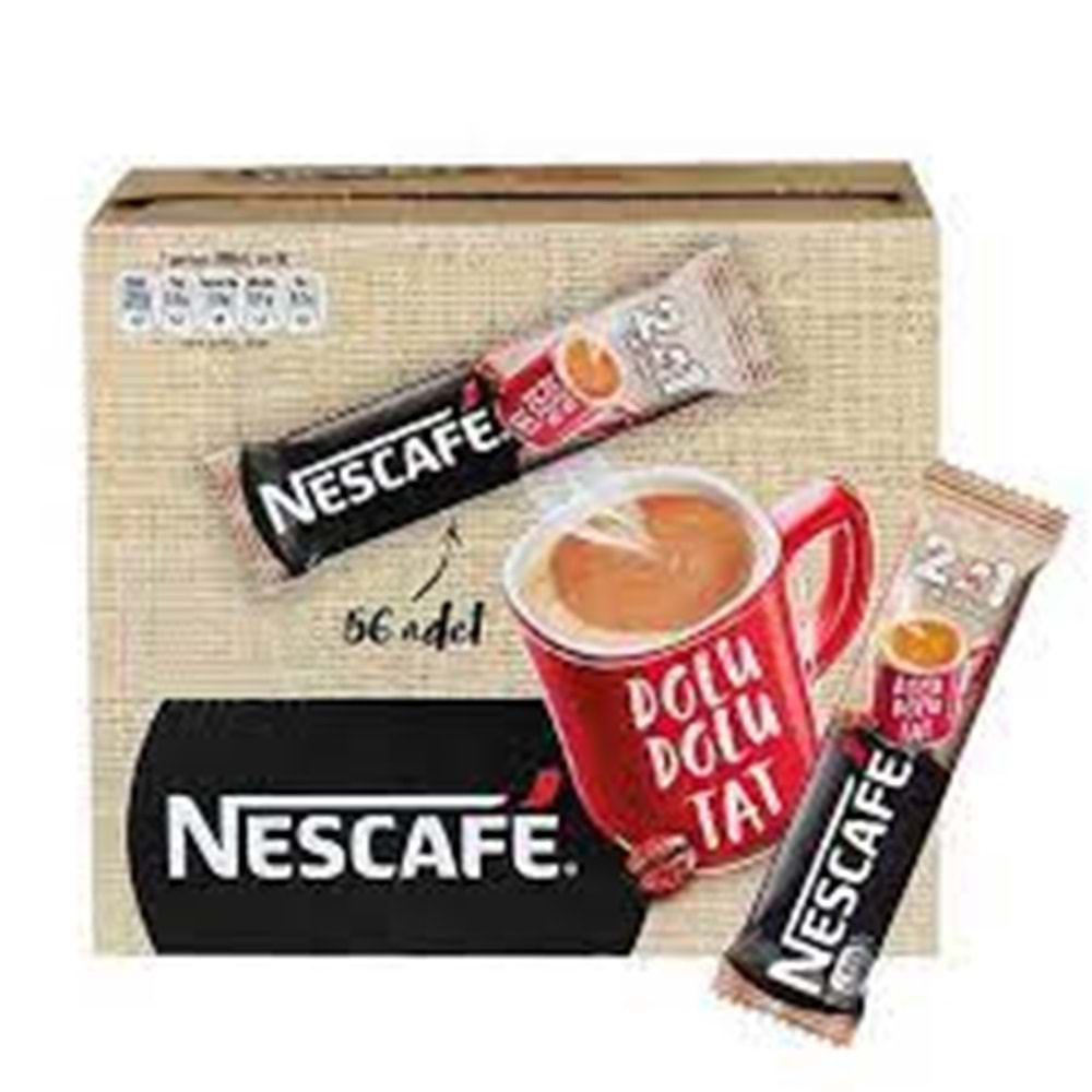 NESCAFE 2 Sİ 1 ARDA 56 ADET KÖPÜKLÜ