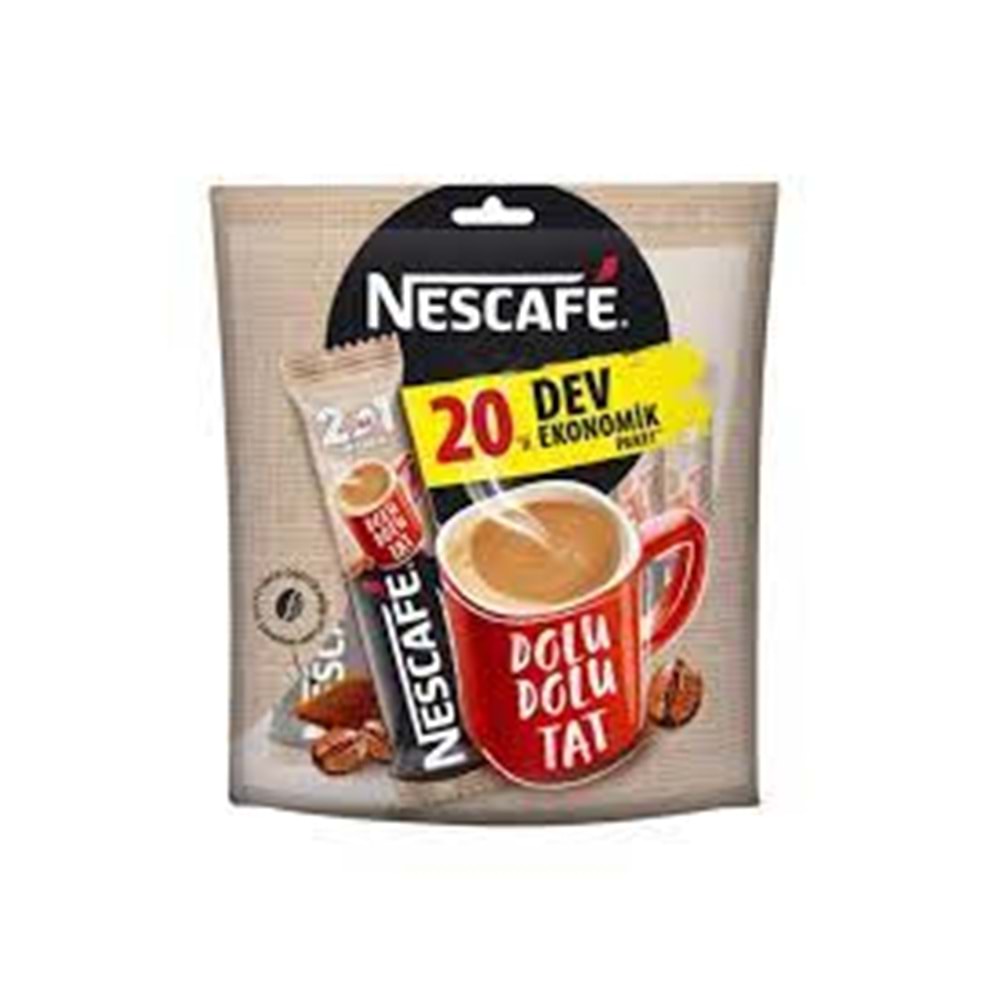 NESCAFE 20'Lİ PAKET 2'Sİ 1 ARADA ŞEKERSİZ