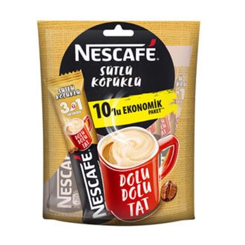 NESCAFE 3'Ü 1 ARADA SÜTLÜ KÖPÜKLÜ 10LU PAKET 174X10 GR