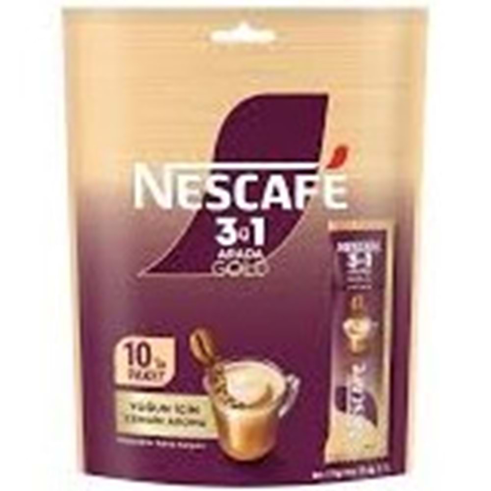 NESCAFE GOLD 3Ü1 ARADA 10 LU PAKET 175 G YOĞUN İÇİM