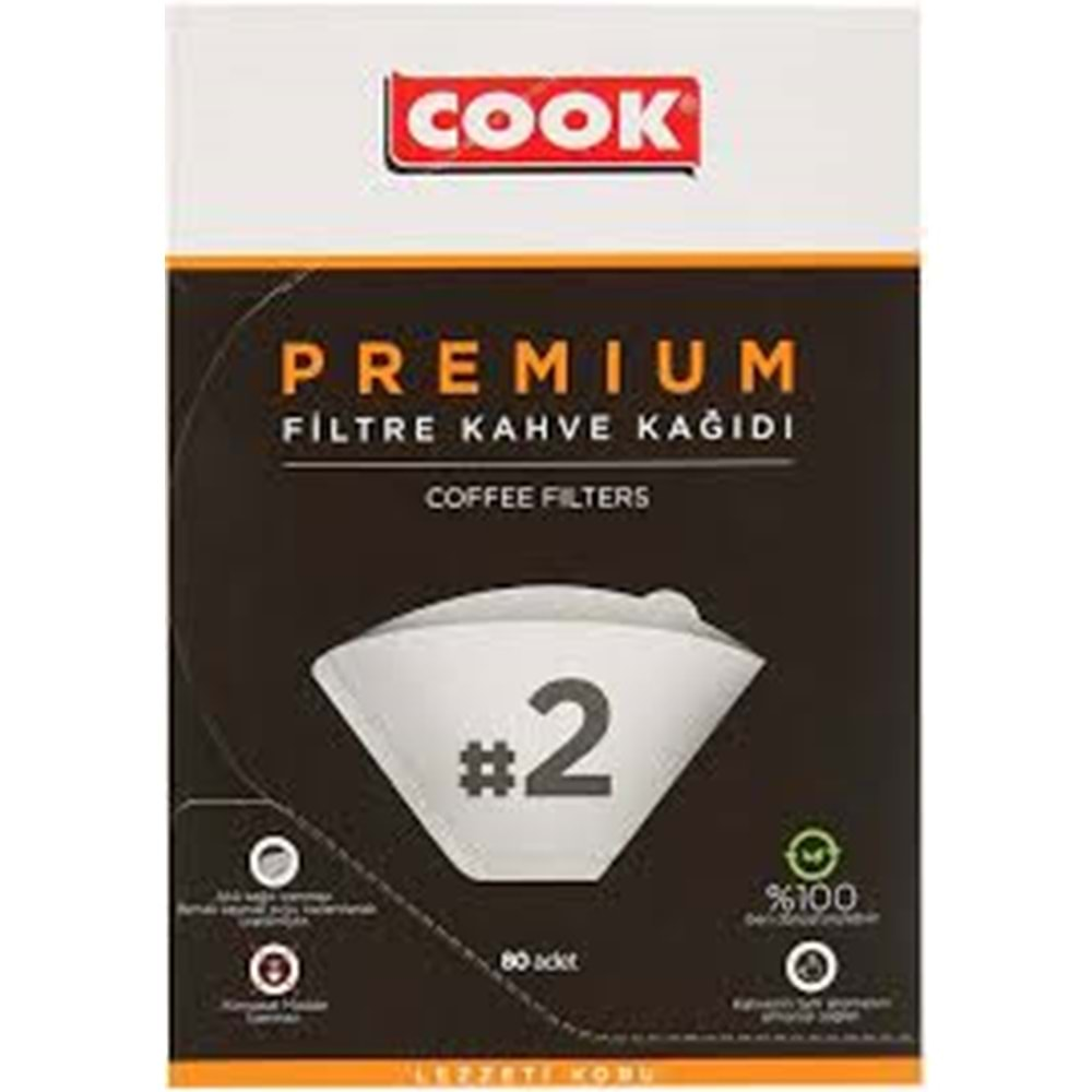 COOK PREMIUM FİLTRE KAHVE KAĞIDI 80 ADET 2 NUMARA