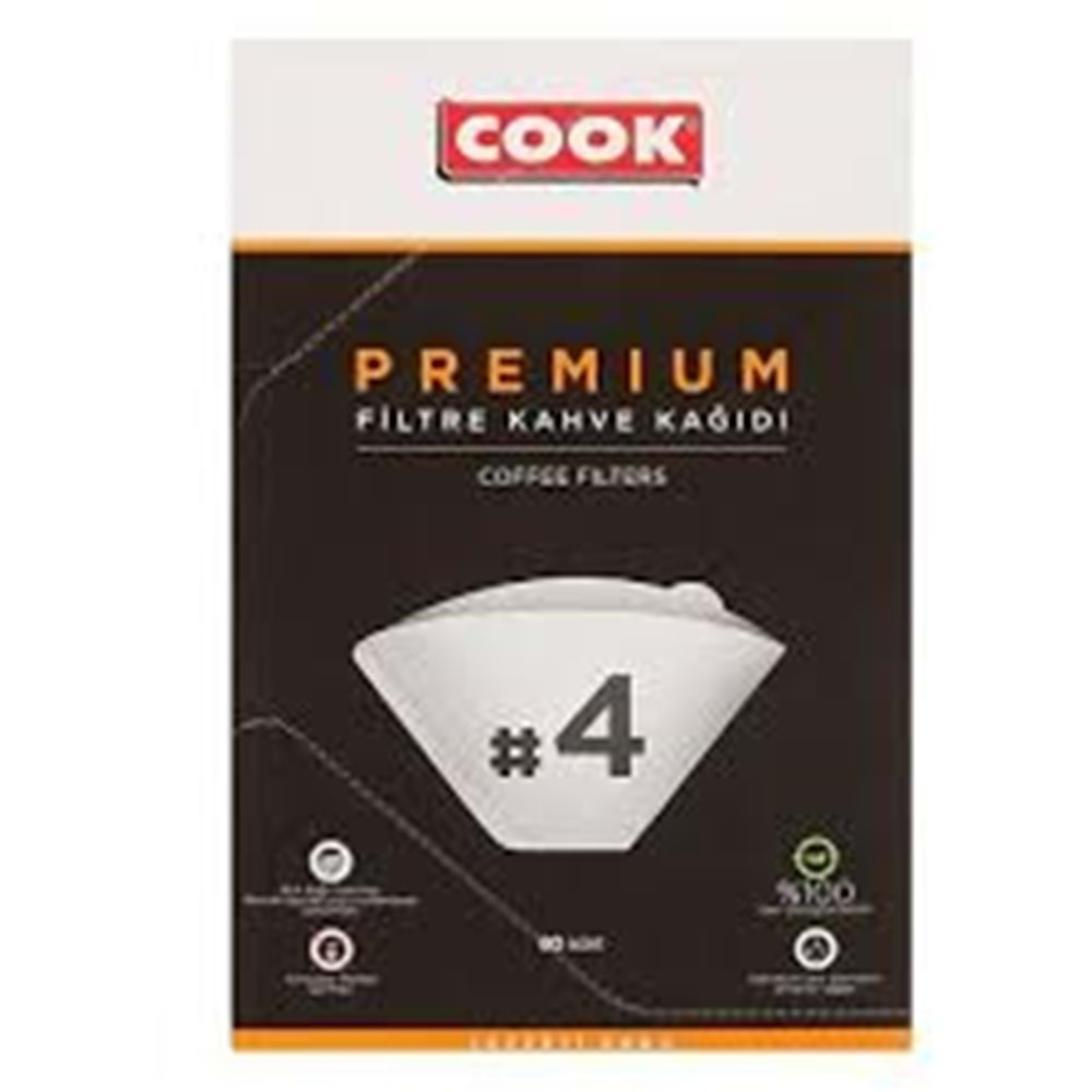 COOK PREMIUM FİLTRE KAHVE KAĞIDI 80 ADET 4 NUMARA