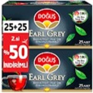 DOĞUŞ EARL GREY BARDAK POŞET ÇAY 25+25 ADET