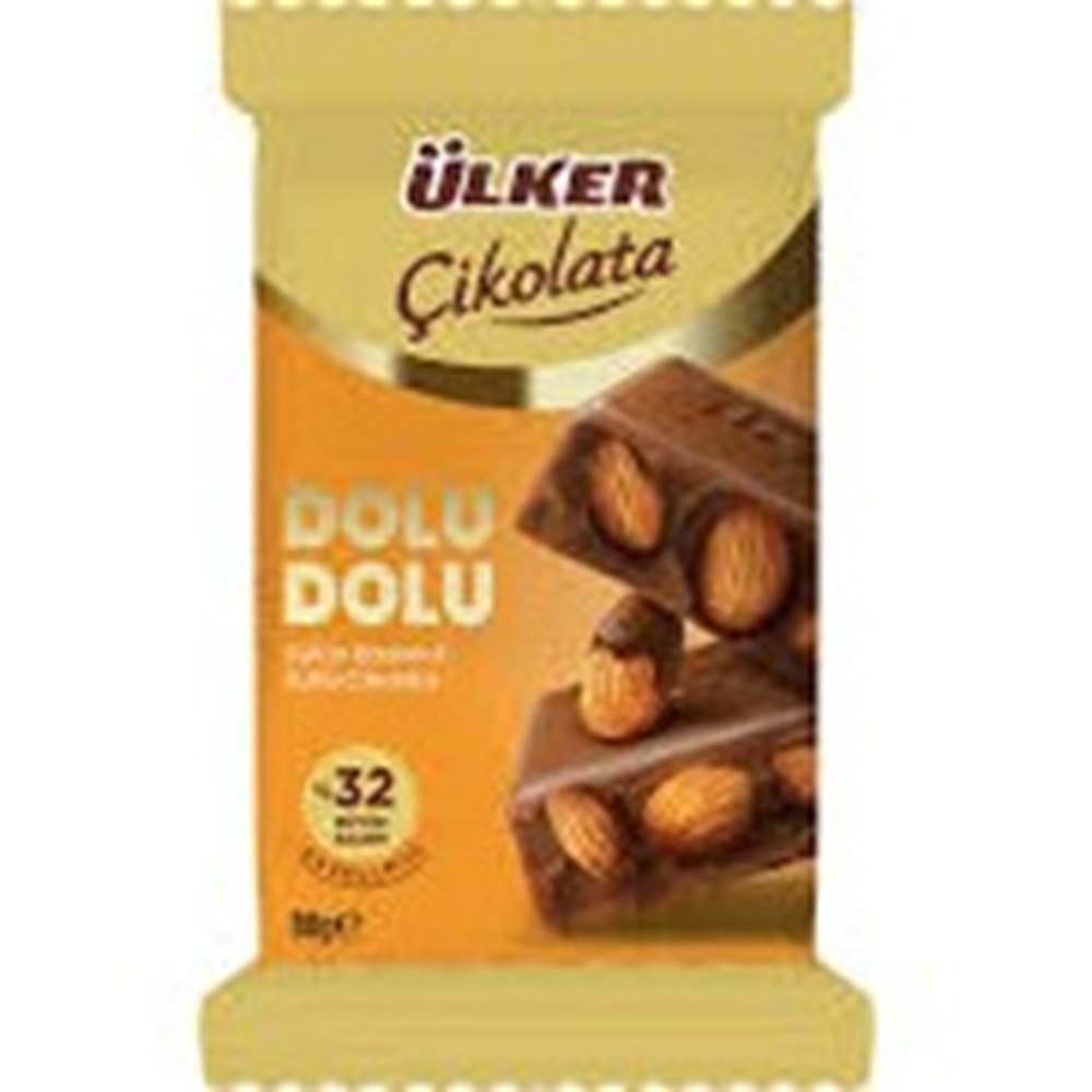 ÜLKER ÇİKOLATA 80 G BÜTÜN BADEMLİ SÜTLÜ