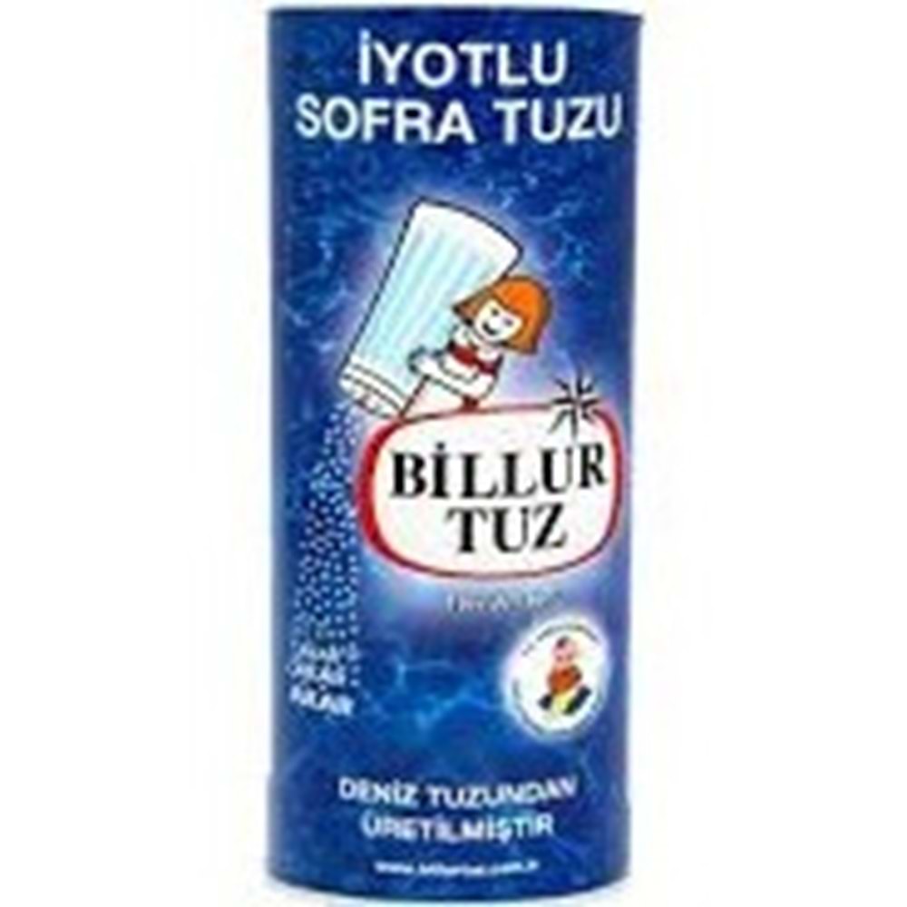 BİLLUR İYOTLU SOFRA TUZU+TUZLUK 125 G