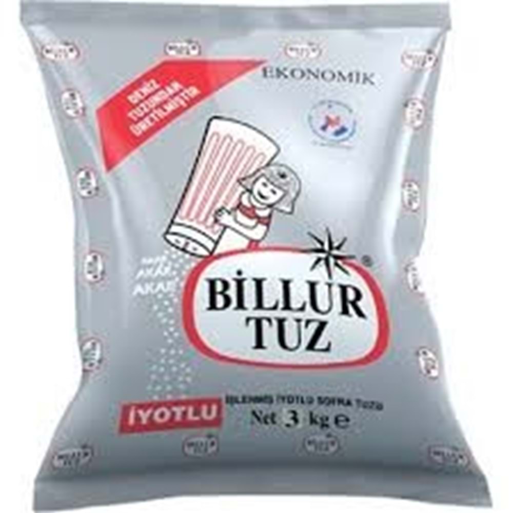 BİLLUR TUZ 3 KG DENİZ TUZU
