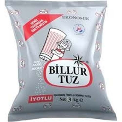 BİLLUR TUZ 3 KG DENİZ TUZU