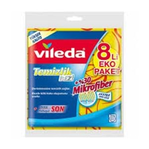 VİLEDA TEMIZLIK BEZI 8 LI % 30 MIKROFIBERLI