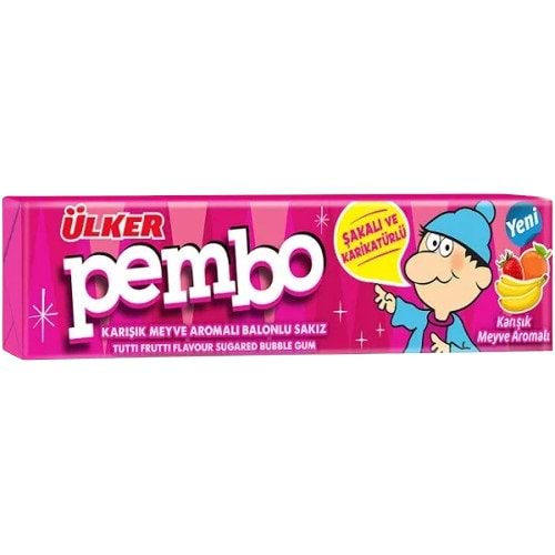 ÜLKER PEMBO SAKIZ 22,50 GR KARIŞIK MEYVE AROMALI