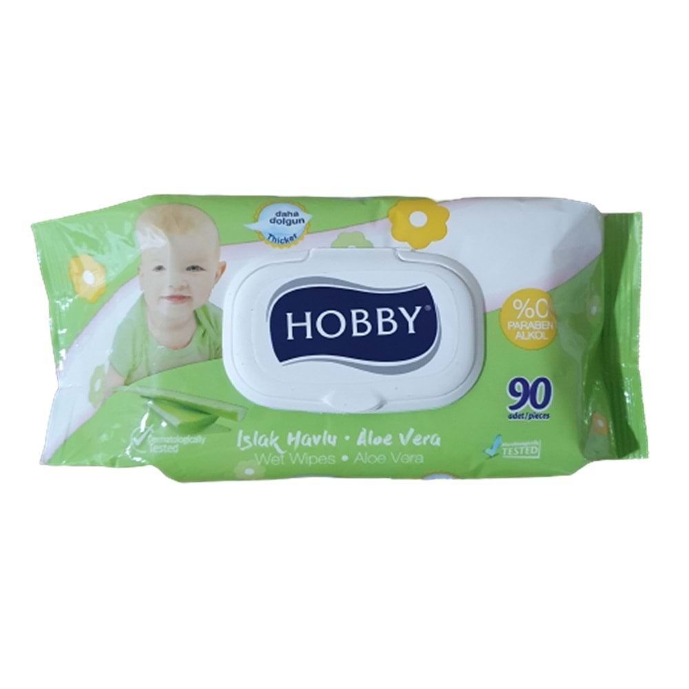 HOBBY ISLAK HAVLU 90 ADET ALOE VERA