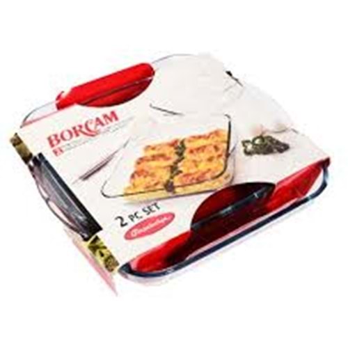PAŞABAHÇE BORCAM KARE TEPSI 2 LI