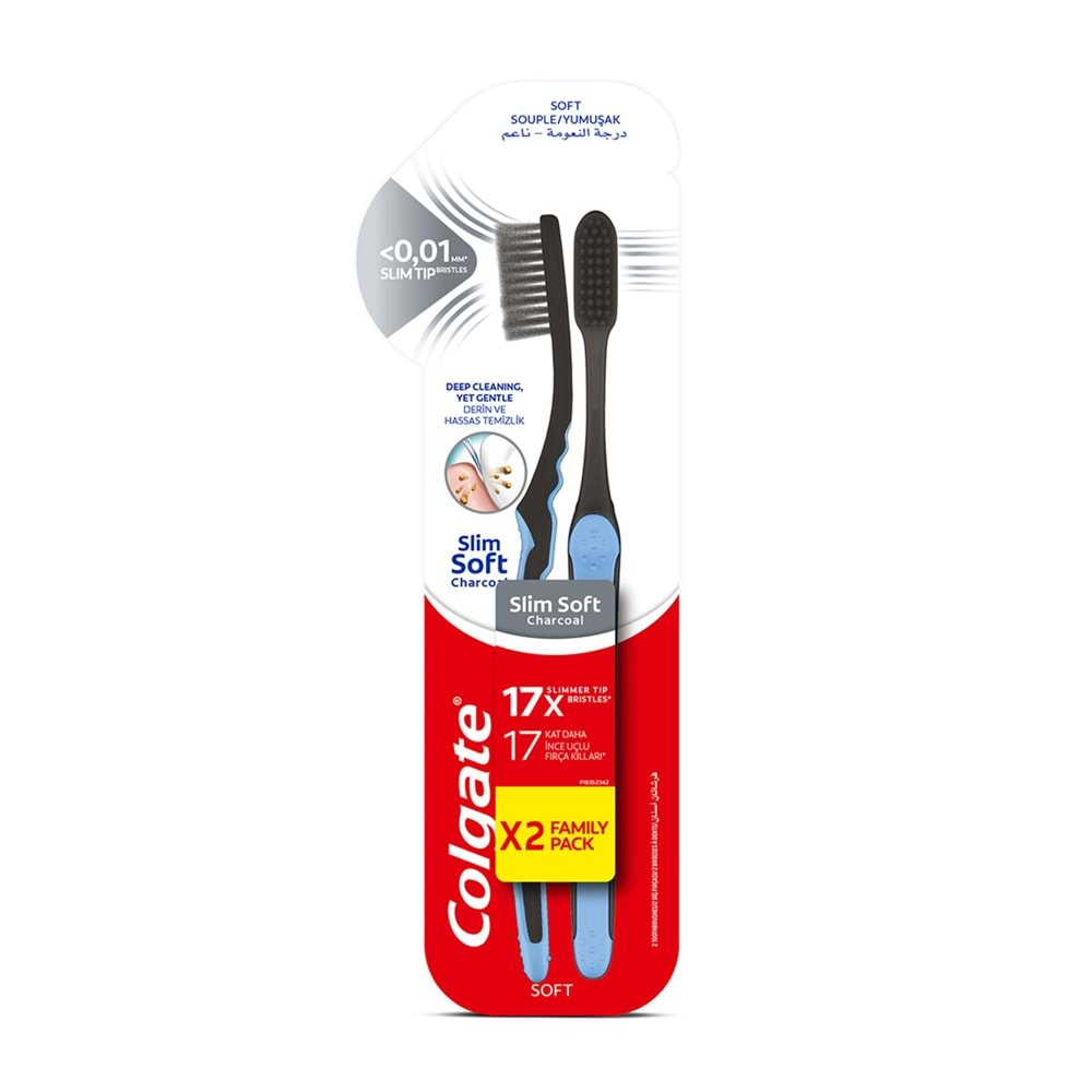 COLGATE DIS FIRCASI 2 LI SLIM SOFT CHARCOAL YUMUSAK