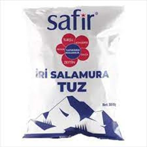 SAFİR İRİ SALAMURA TUZ 3 KG